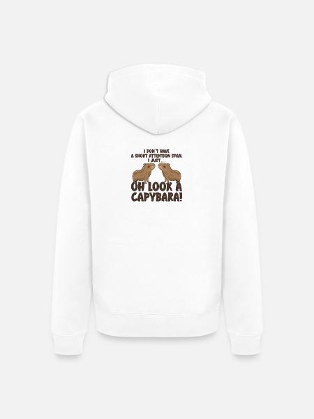 Capybara zoo animal design - Unisex Premium Organic Zip Hoodie - white