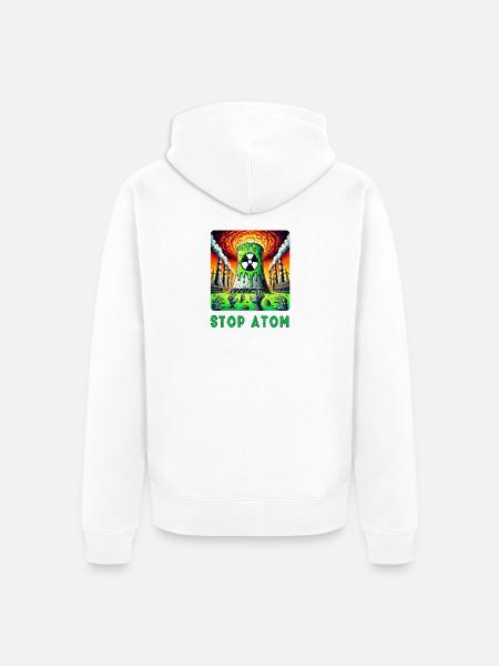 Stop Atom - Radioactive Nightmare - Unisex Premium Organic Zip Hoodie - white