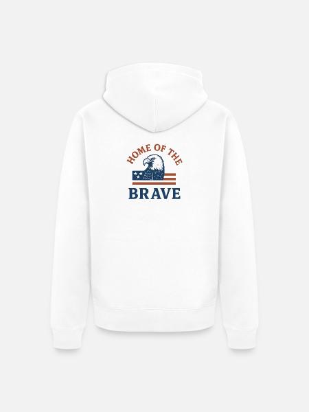 Patriotic Eagle with Bold Text - Unisex Premium Organic Zip Hoodie - white