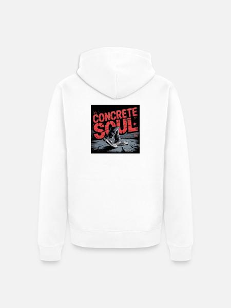 Concrete Soul Street Art Design - Unisex Premium Organic Zip Hoodie - white