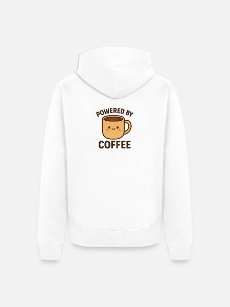 Adorable Coffee Power Emblem - Unisex Premium Organic Zip Hoodie - white