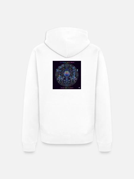 Universal Data Stream - Unisex Premium Organic Zip Hoodie - white