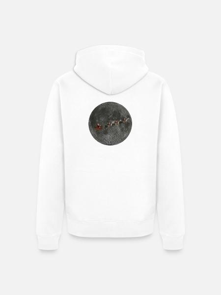 Lunar Santa Sleigh Ride - Unisex Premium Organic Zip Hoodie - white