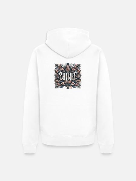 Shine Bright Ornamental Mandala - Unisex Premium Organic Zip Hoodie - white