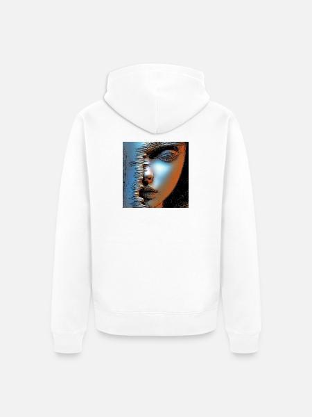 Face of women spater - Unisex Premium Organic Zip Hoodie - white