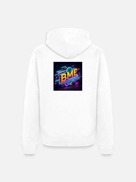 BME Neon Circuit Logo - Unisex Premium Organic Zip Hoodie - white