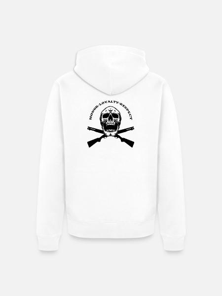 HONOR LOYALTY RESPECT - Unisex Premium Organic Zip Hoodie - white
