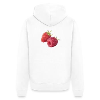 Ruby Raspberry Duo - Unisex Premium Organic Zip Hoodie - white - Back - Nico (187cm)