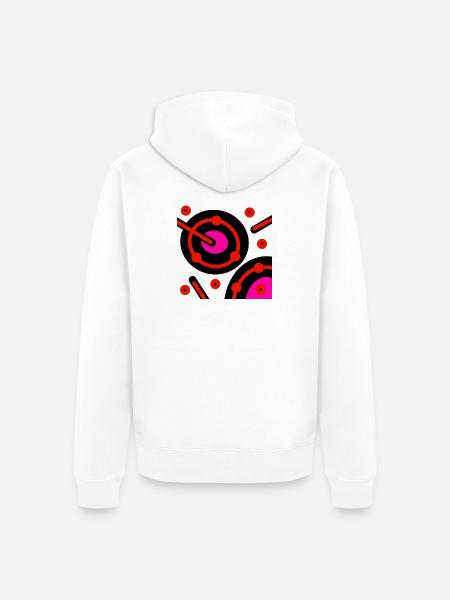 Neon Orbit Circuit - Unisex Premium Organic Zip Hoodie - white