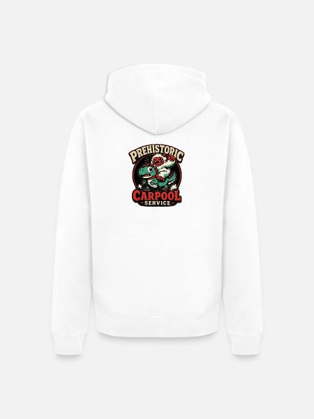Prehistoric Carpool Service - Unisex Premium Organic Zip Hoodie - white