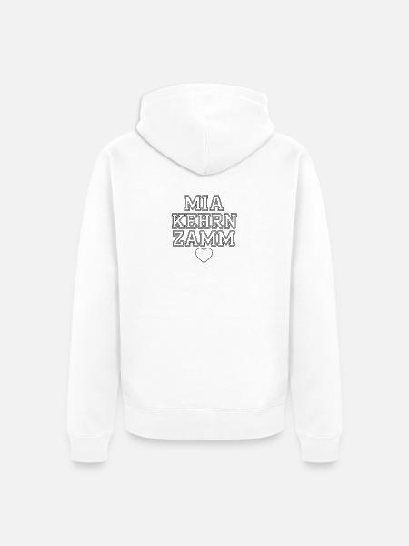 Mia Kehren Zamm Heart Tee - Unisex Premium Organic Zip Hoodie - white
