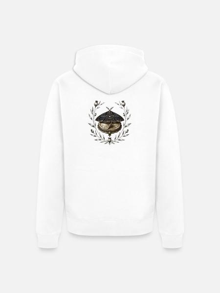 Celestial Moth Clockwork - Unisex Premium Organic Zip Hoodie - white