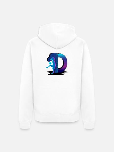 Neon Silhouette in Portal - Unisex Premium Organic Zip Hoodie - white