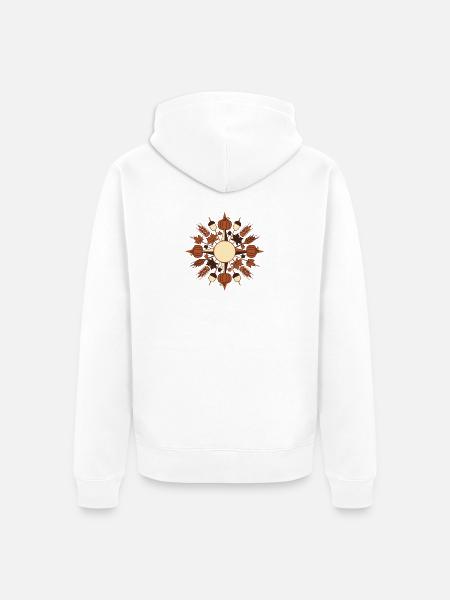 Radial Pumpkin Harvest - Unisex Premium Organic Zip Hoodie - white