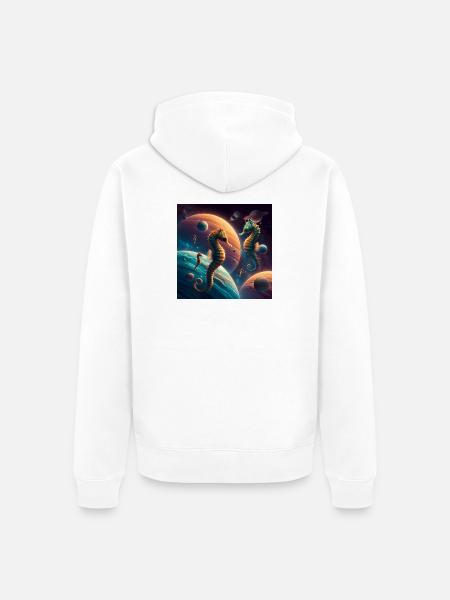 Space Herd - Unisex Premium Organic Zip Hoodie - white
