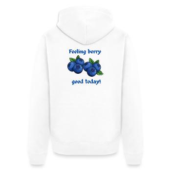 funny blueberry Retro fruit blue blueberry  - Unisex Premium Organic Zip Hoodie - white - Back - Nico (187cm)