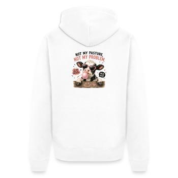 Pas mon pâturage, pas ma vache à problèmes. - Veste à capuche bio Premium Unisexe - blanc - Dos - Nico (187cm)