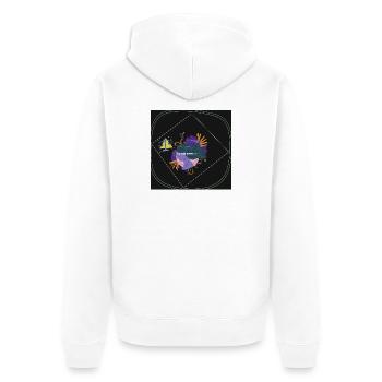 Women Power: Bold Balance Emblem - Unisex Premium Organic Zip Hoodie - white - Back - Nico (187cm)