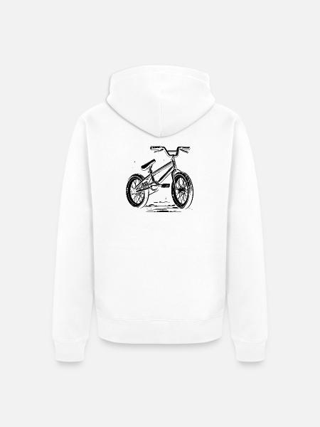 BMX Bike - Unisex Premium Organic Zip Hoodie - white