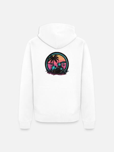 Trap Set Graphic - Unisex Premium Organic Zip Hoodie - white