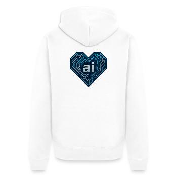 Circuit Heart AI Tee - Unisex Premium Organic Zip Hoodie - white - Back - Nico (187cm)