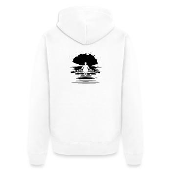 Rower Graphic - Unisex Premium Organic Zip Hoodie - white - Back - Nico (187cm)