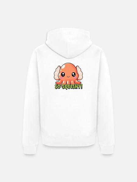 So Squishy Octopus Cheer - Unisex Premium Organic Zip Hoodie - white