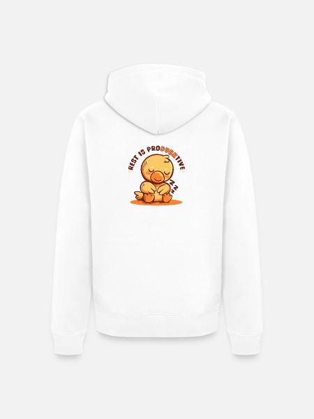 Rest is Producktive - Unisex Premium Organic Zip Hoodie - white