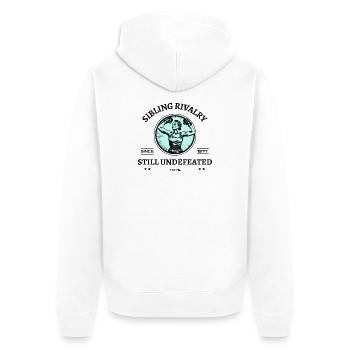 Still Undefeated Sibling Rivalry - Unisex Premium Organic Zip Hoodie - white - Back - Nico (187cm)