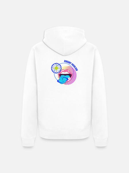 Sensory Overload Glitch Aesthetic - Unisex Premium Organic Zip Hoodie - white