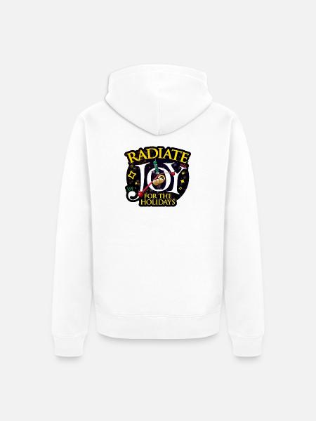 Radiate Joy - Unisex Premium Organic Zip Hoodie - white