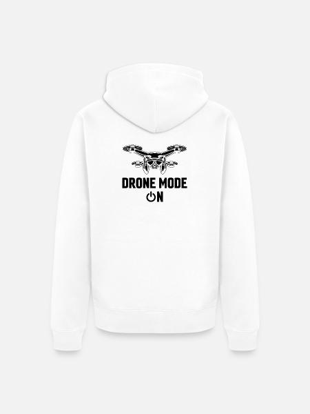 Drone Mode: On - Unisex Premium Organic Zip Hoodie - white