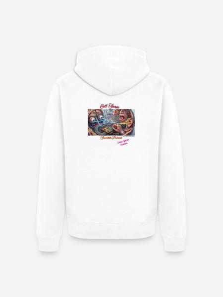 Cell- Sense - Unisex Premium Organic Zip Hoodie - white