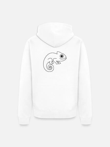 Cute chameleon - Unisex Premium Organic Zip Hoodie - white