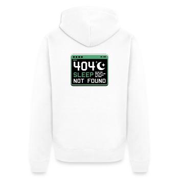 404 Sleep Not Found Night UI - Unisex Premium Organic Zip Hoodie - white - Back - Nico (187cm)
