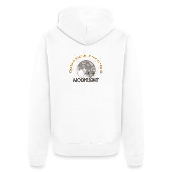 Celestial Moonlight Dream Illustration - Unisex Premium Organic Zip Hoodie - white - Back - Nico (187cm)
