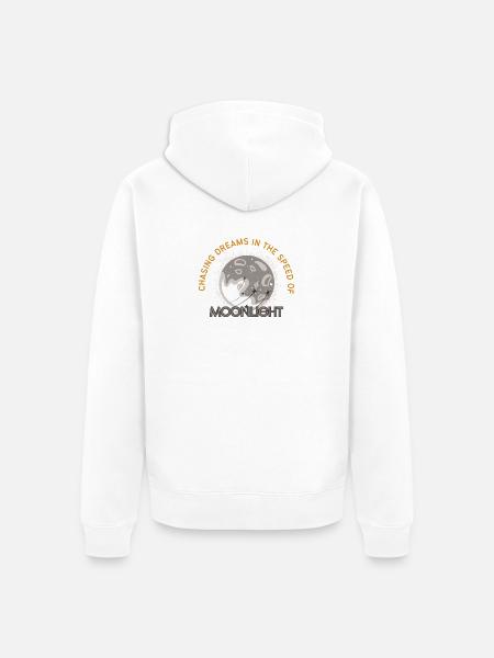 Celestial Moonlight Dream Illustration - Unisex Premium Organic Zip Hoodie - white