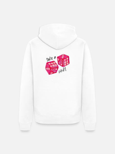Take a Risk Graphic - Unisex Premium Organic Zip Hoodie - white