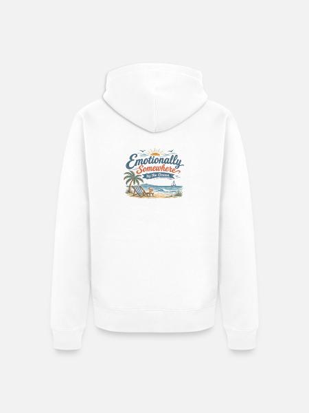Emotional Oceanic Escape - Unisex Premium Organic Zip Hoodie - white