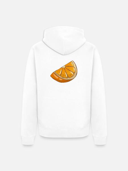 Orange slice - Unisex Premium Organic Zip Hoodie - white