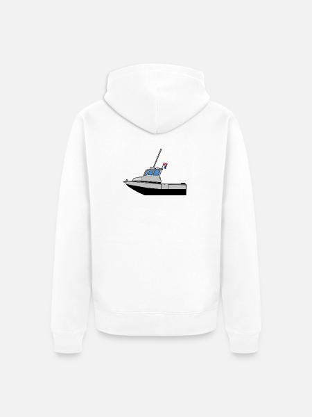 Scuba Boat - Unisex Premium Organic Zip Hoodie - white