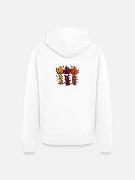 Autumn Graffiti Leaves - Unisex Premium Organic Zip Hoodie - white