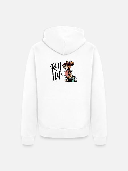 Splashy Sunglasses Pup - Unisex Premium Organic Zip Hoodie - white