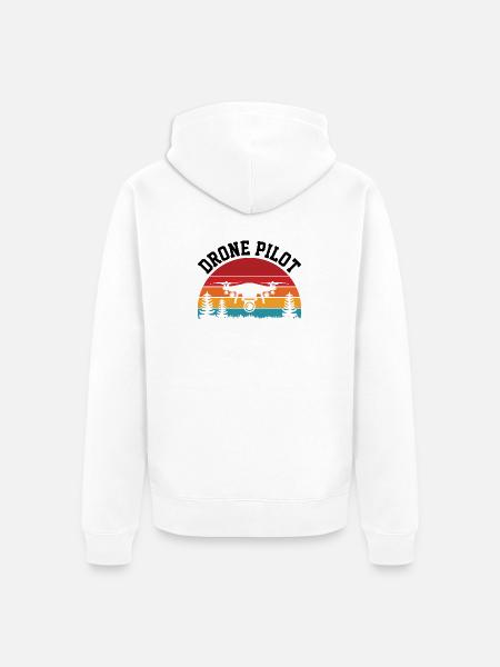 Drone Pilot - Unisex Premium Organic Zip Hoodie - white