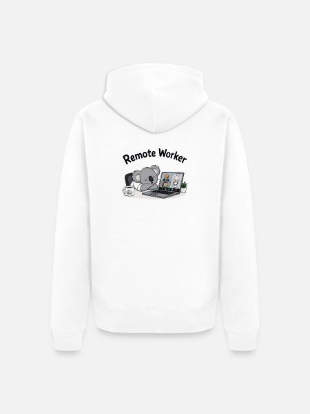 Remote Worker - Unisex Premium Organic Zip Hoodie - white