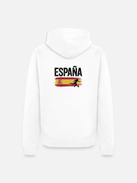 Spain Flag Soccer Splash - Unisex Premium Organic Zip Hoodie - white
