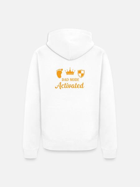 Dad Mode Activated - Unisex Premium Organic Zip Hoodie - white