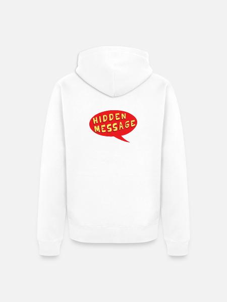 Hidden Message Speech Bubble - Unisex Premium Organic Zip Hoodie - white