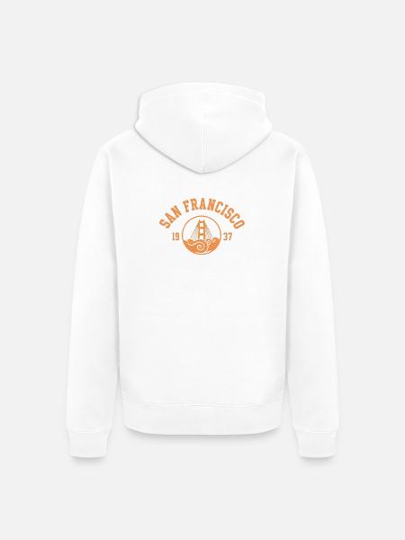 Golden Gate Bridge Emblem - Unisex Premium Organic Zip Hoodie - white