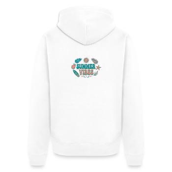 Ambiances estivales Retro Tropics - Veste à capuche bio Premium Unisexe - blanc - Dos - Nico (187cm)